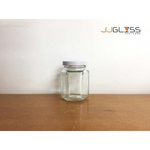 110 ML. Glass Bottle Cover White - Transparent Glass Bottles, Cover White,110 ml. 